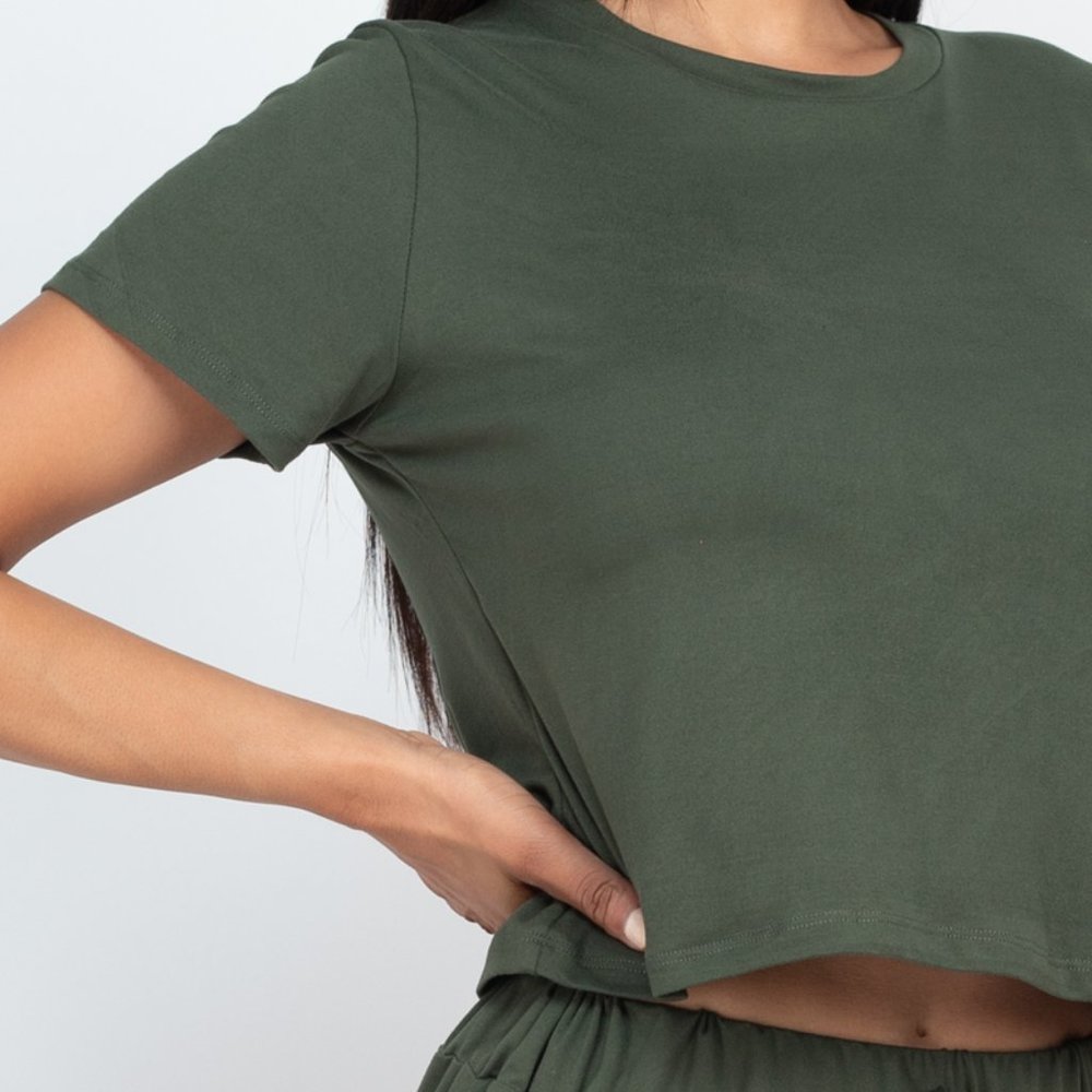 Capella Apparel Solid Basic Loose Short Sleeve To… - image 5